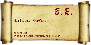 Balázs Rufusz névjegykártya